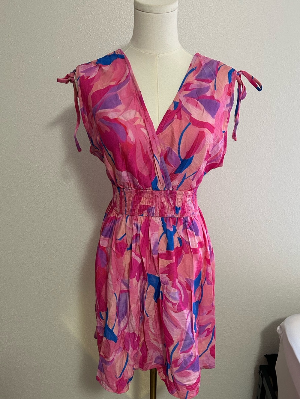 Cupshe Lush Life Pink & Blue Abstract Print Mini Dress